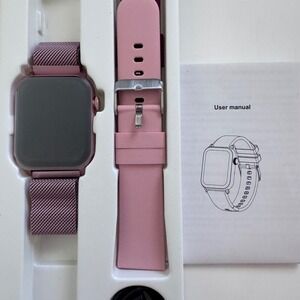 Smart Watch Fitness Tracker TG09 Women OS Pink Rose Gold Milanese Silicone Bands